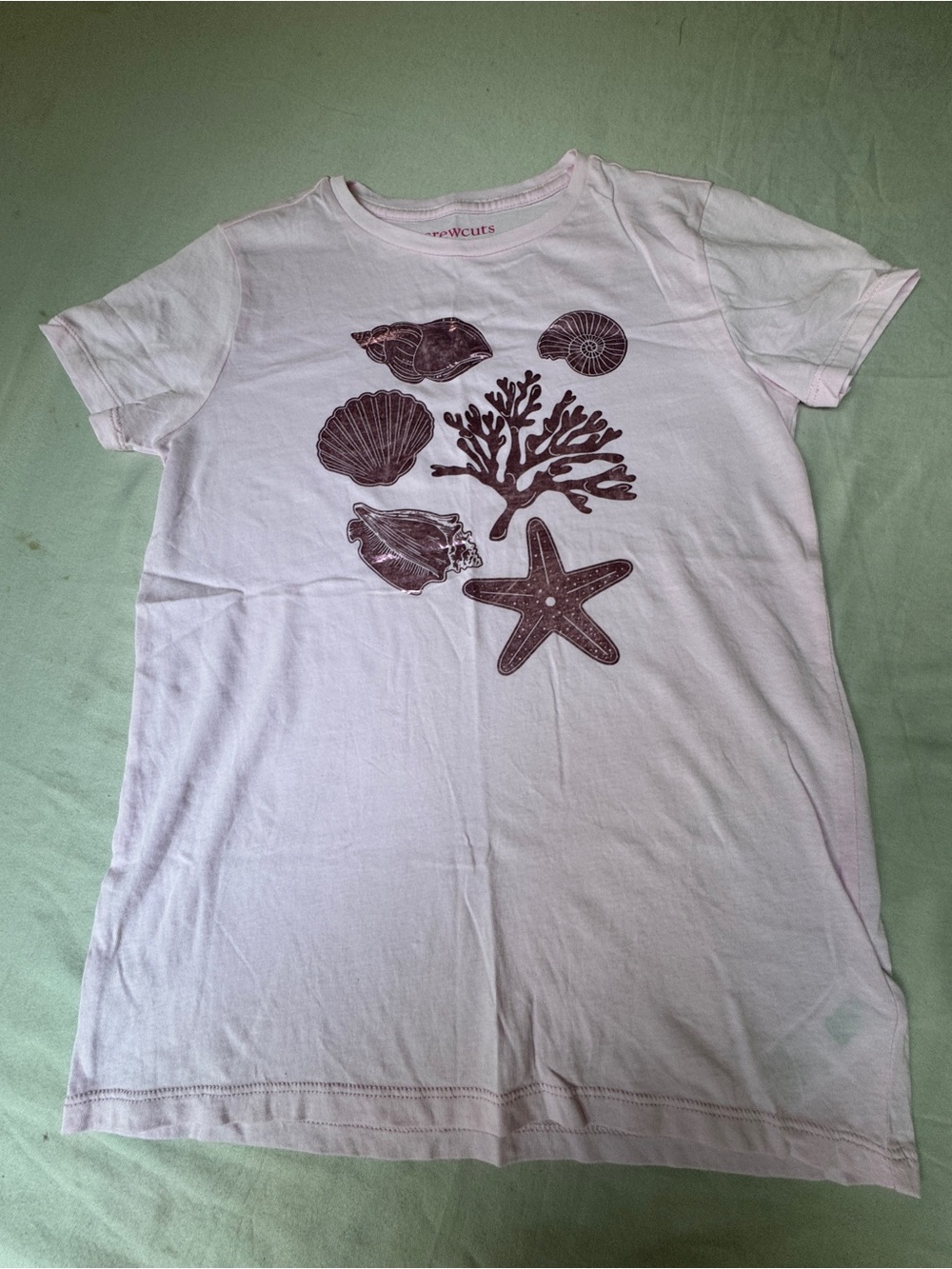 Jcrew  vacation beach ready soft  Pink Girls' Seashell Graphic shimmer tee